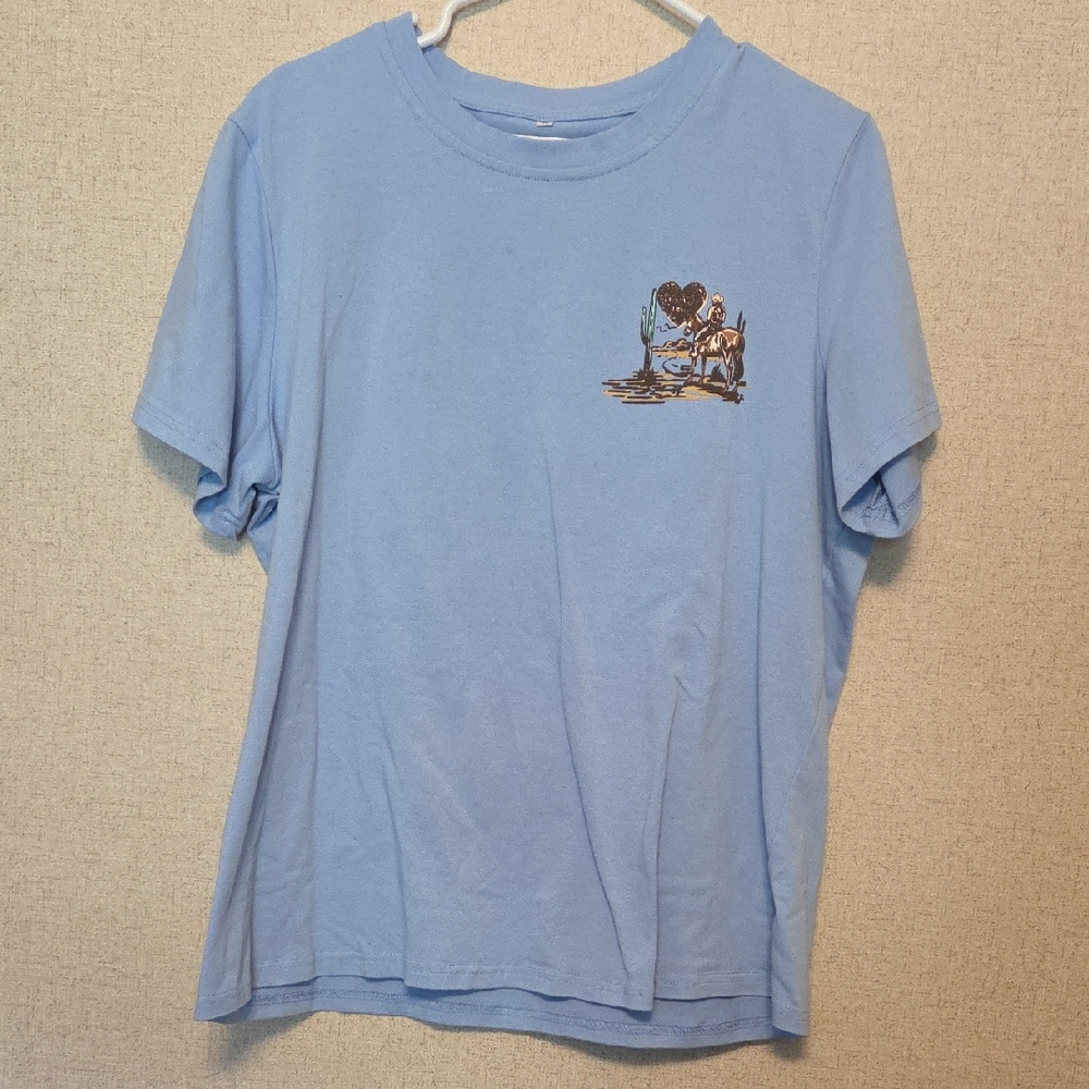 Light Blue Graphic T-Shirt